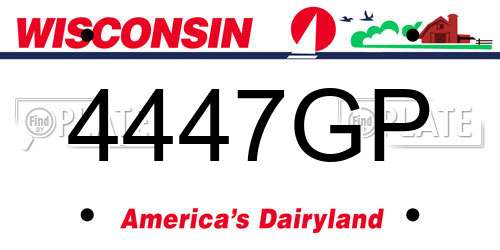 4447GP Wisconsin License Plate