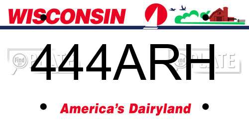 444ARH Wisconsin License Plate