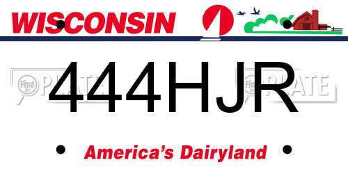 444HJR Wisconsin License Plate