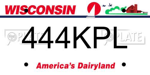 444KPL Wisconsin License Plate