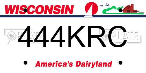 444KRC Wisconsin License Plate