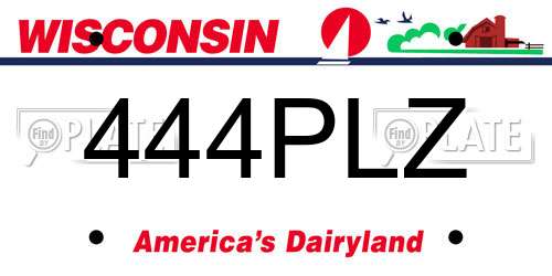 444PLZ Wisconsin License Plate