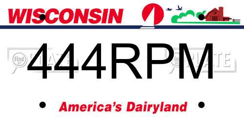444RPM Wisconsin License Plate