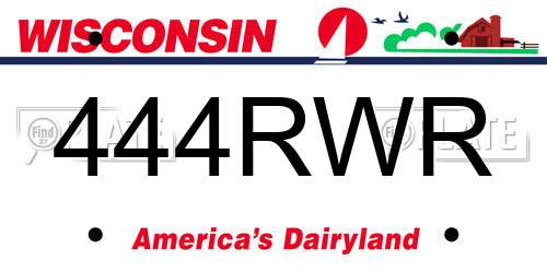 444RWR Wisconsin License Plate