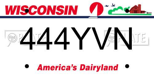 444YVN Wisconsin License Plate