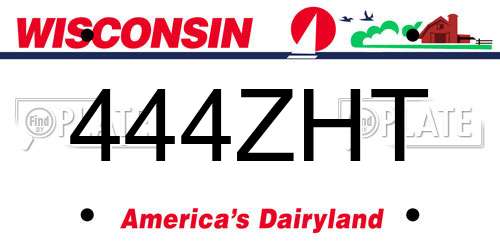 444ZHT Wisconsin License Plate