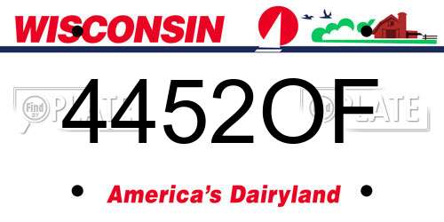 4452OF Wisconsin License Plate