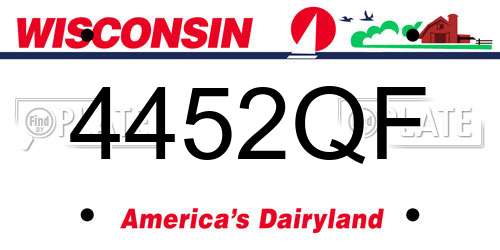 4452QF Wisconsin License Plate