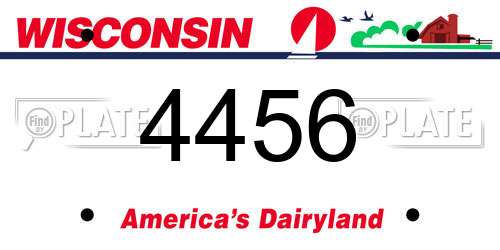 4456 Wisconsin License Plate