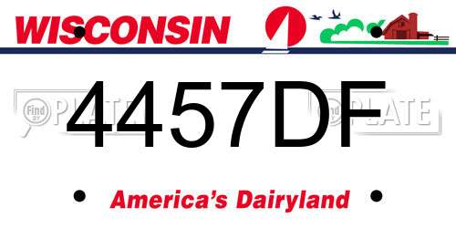 4457DF Wisconsin License Plate
