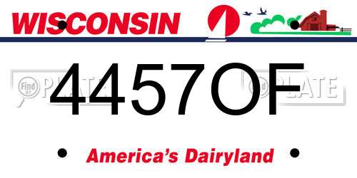 4457OF Wisconsin License Plate