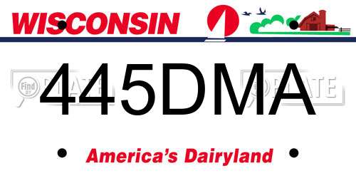 445DMA Wisconsin License Plate