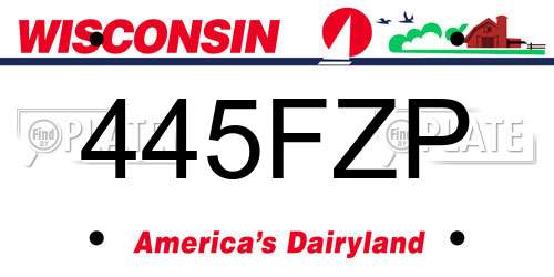445FZP Wisconsin License Plate