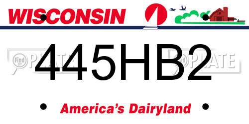 445HB2 Wisconsin License Plate