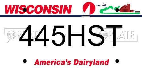 445HST Wisconsin License Plate