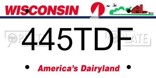 445TDF Wisconsin License Plate