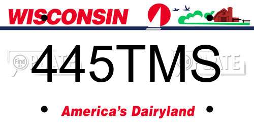 445TMS Wisconsin License Plate