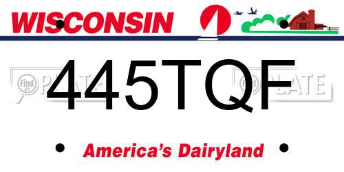 445TQF Wisconsin License Plate
