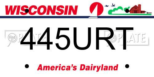 445URT Wisconsin License Plate