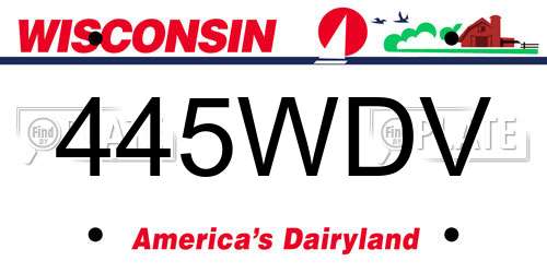 445WDV Wisconsin License Plate