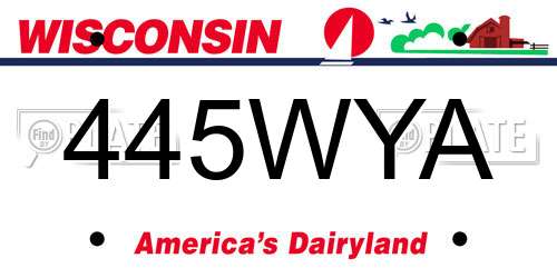 445WYA Wisconsin License Plate