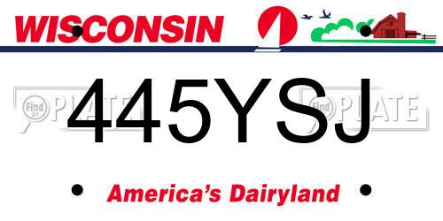 445YSJ Wisconsin License Plate