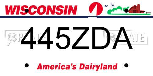445ZDA Wisconsin License Plate