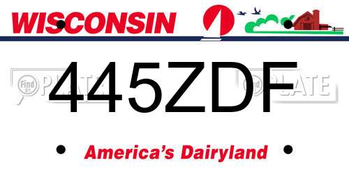 445ZDF Wisconsin License Plate