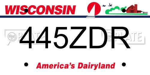 445ZDR Wisconsin License Plate