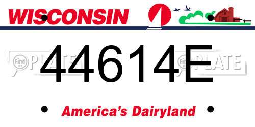 44614E Wisconsin License Plate