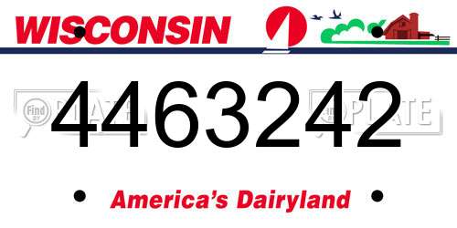 4463242 Wisconsin License Plate