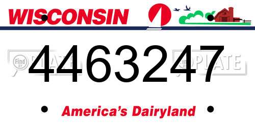 4463247 Wisconsin License Plate