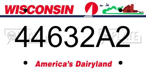 44632A2 Wisconsin License Plate