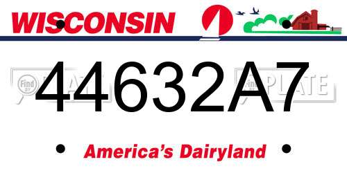 44632A7 Wisconsin License Plate