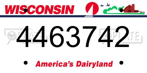 4463742 Wisconsin License Plate