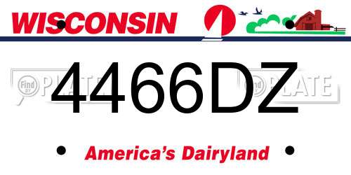 4466DZ Wisconsin License Plate