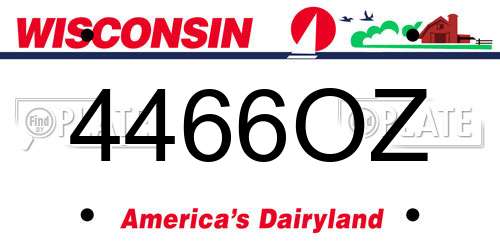 4466OZ Wisconsin License Plate