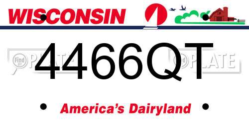 4466QT Wisconsin License Plate