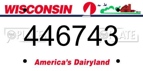 446743 Wisconsin License Plate