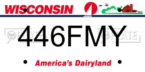 446FMY Wisconsin License Plate