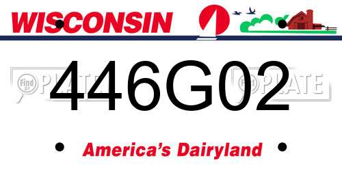 446G02 Wisconsin License Plate