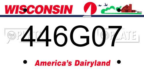 446G07 Wisconsin License Plate