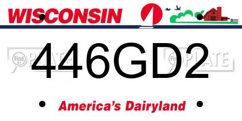 446GD2 Wisconsin License Plate