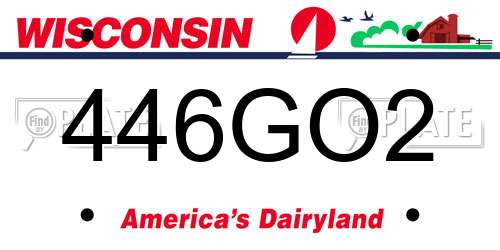 446GO2 Wisconsin License Plate