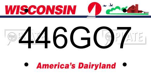 446GO7 Wisconsin License Plate