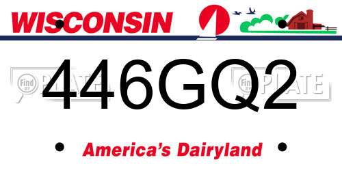 446GQ2 Wisconsin License Plate