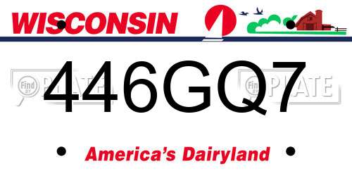 446GQ7 Wisconsin License Plate