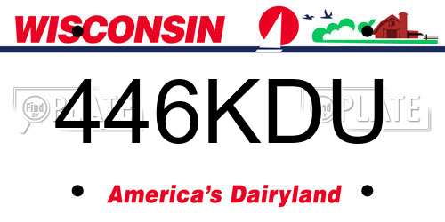446KDU Wisconsin License Plate