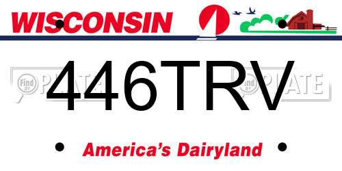 446TRV Wisconsin License Plate