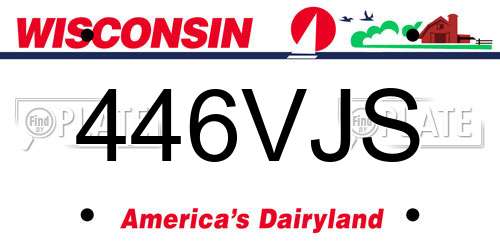 446VJS Wisconsin License Plate
